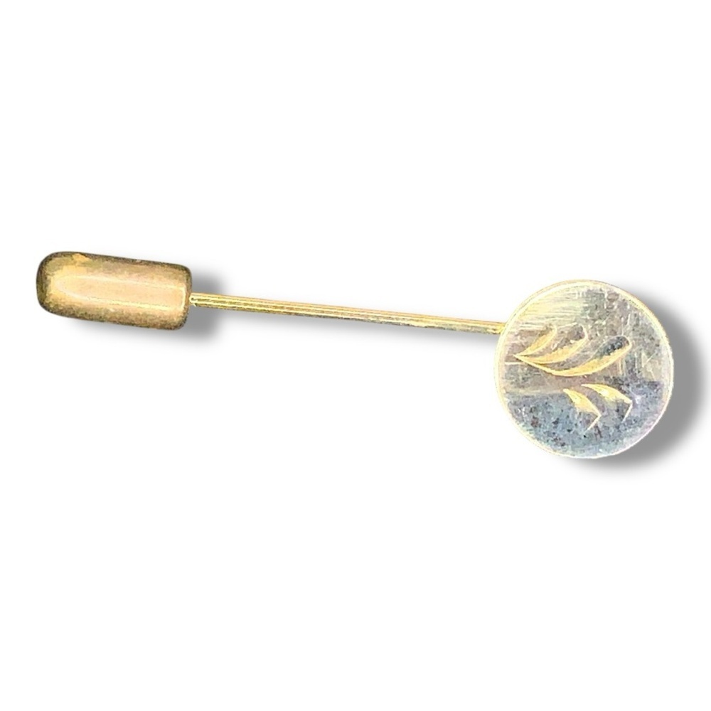 Vintage Gold Tone Round Filigree Hat Or Stick Pin Retro Pinup Classic